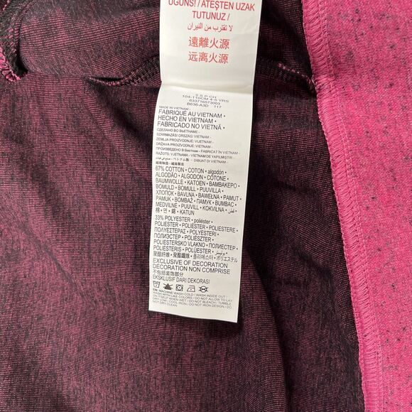 Nike Jacket Hoodie Zip Up Girls Small 5 Vivid Pink Heather Knit Pockets Logo - Picture 6 of 7